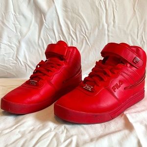 Red fila sneakers